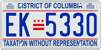 DC license plate EK5330