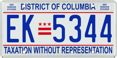 DC license plate EK5344