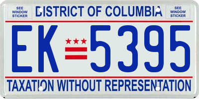 DC license plate EK5395