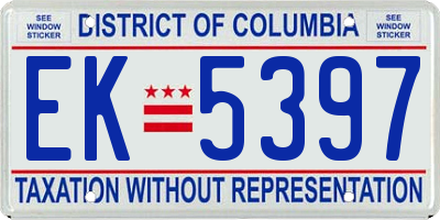 DC license plate EK5397