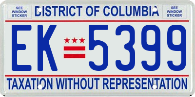 DC license plate EK5399