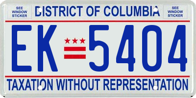 DC license plate EK5404