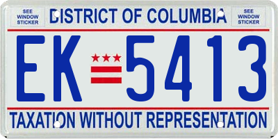 DC license plate EK5413