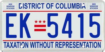 DC license plate EK5415