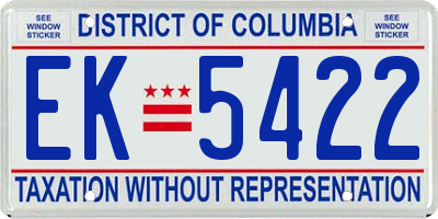 DC license plate EK5422