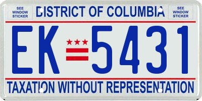 DC license plate EK5431