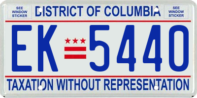 DC license plate EK5440