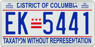 DC license plate EK5441