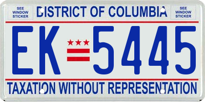 DC license plate EK5445