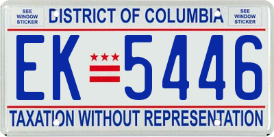 DC license plate EK5446