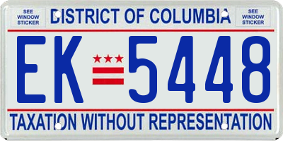 DC license plate EK5448