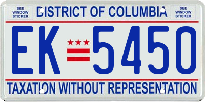 DC license plate EK5450