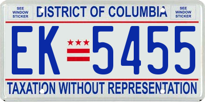 DC license plate EK5455