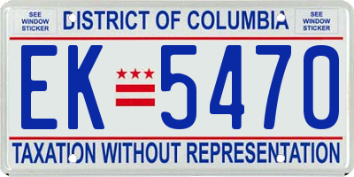 DC license plate EK5470