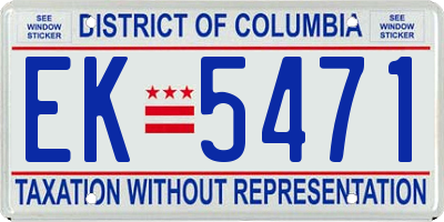 DC license plate EK5471