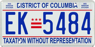 DC license plate EK5484