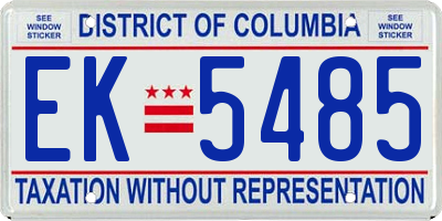 DC license plate EK5485