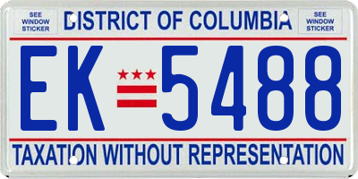 DC license plate EK5488