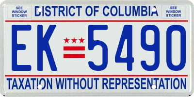 DC license plate EK5490