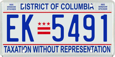 DC license plate EK5491