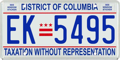 DC license plate EK5495