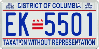 DC license plate EK5501