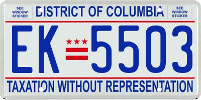 DC license plate EK5503