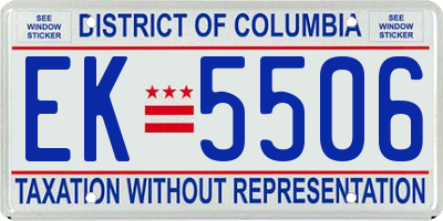 DC license plate EK5506