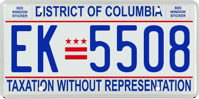 DC license plate EK5508