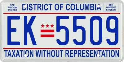 DC license plate EK5509