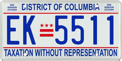 DC license plate EK5511