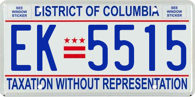 DC license plate EK5515