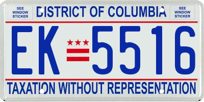 DC license plate EK5516