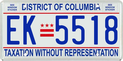 DC license plate EK5518