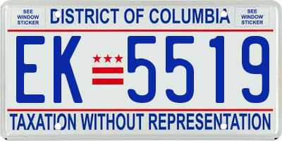 DC license plate EK5519