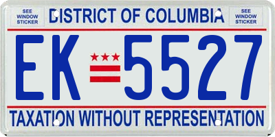 DC license plate EK5527