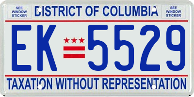 DC license plate EK5529
