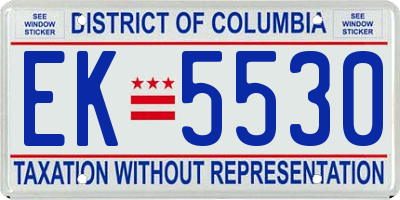 DC license plate EK5530