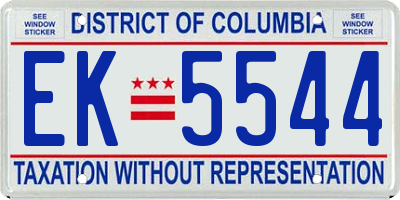 DC license plate EK5544