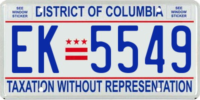 DC license plate EK5549