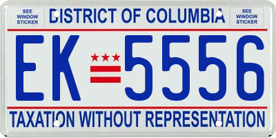 DC license plate EK5556