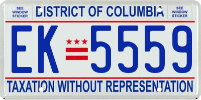DC license plate EK5559