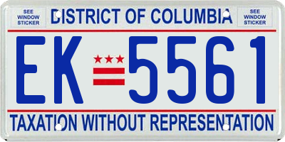 DC license plate EK5561