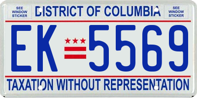 DC license plate EK5569