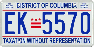 DC license plate EK5570