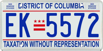 DC license plate EK5572