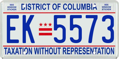 DC license plate EK5573