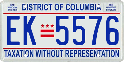 DC license plate EK5576