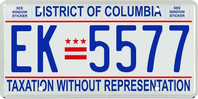 DC license plate EK5577