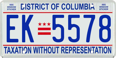 DC license plate EK5578